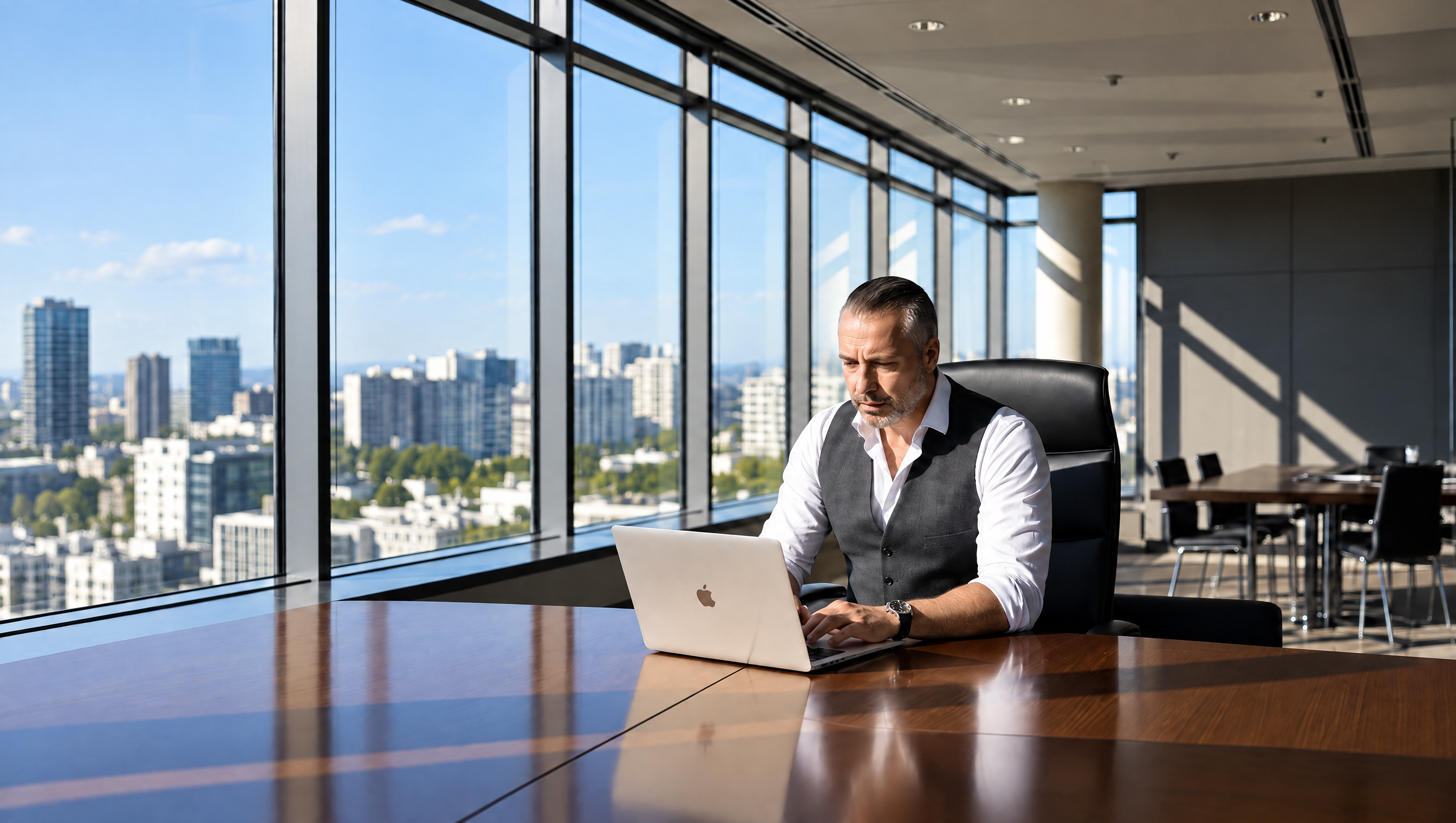 Büro der TS1 Business UG mit Blick über die Stadt
